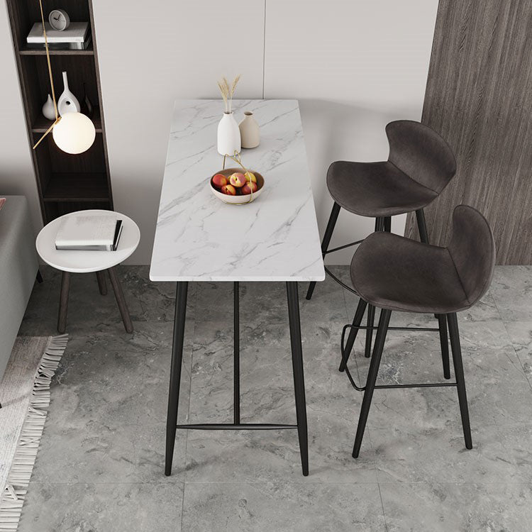 Juego de mesa de bar moderno, juego de barra rectangular de piedra de 1/2/3 piezas con taburetes tapizados