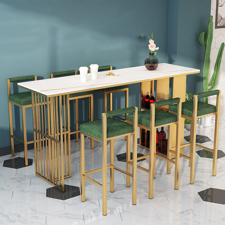 Juego de mesa y taburete rectangular, juego de comedor de pub moderno de 1/7 piezas