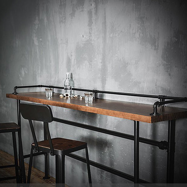 Industrial Style Bar Set 1/3 Pieces Solid Wood Rectangle Pub Dining Set for Indoor Clearhalo 'Bar Furniture' 'furn' 'furn_home_bar_bar_sets' 'Furniture' 'Home Bars & Bar Sets' 'home_bar_bar_sets' 'Kitchen & Dining Furniture' 6566230