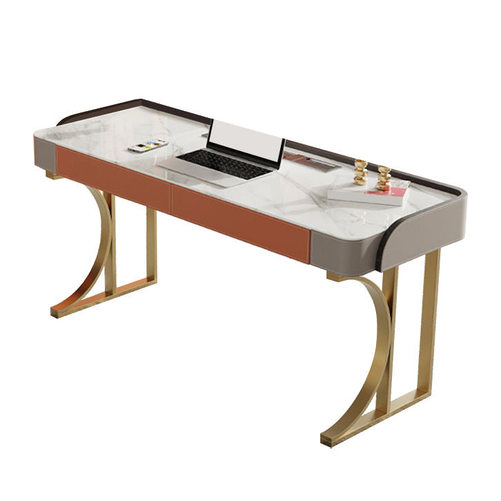 Stein gebogener Büro -Schreibtisch Glam 29.53 "großer Schreibtisch mit Schubladen