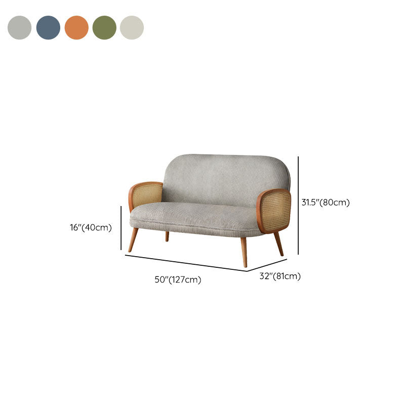 Contemporary Wooden Stain Resistant Polyester Sofa for Living Room