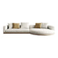 Farmhouse Sectional Sofa with Square Arms in Beige Linen Blend 136"L x 65"W x 27"H Clearhalo 'furn' 'furn_sectionals' 'Furniture' 'Living Room Furniture' 'Sectionals' 6567113