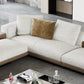 Farmhouse Sectional Sofa with Square Arms in Beige Linen Blend Clearhalo 'furn' 'furn_sectionals' 'Furniture' 'Living Room Furniture' 'Sectionals' 6567121