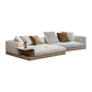 Farmhouse Sectional Sofa with Square Arms in Beige Linen Blend 140"L x 65"W x 27"H Clearhalo 'furn' 'furn_sectionals' 'Furniture' 'Living Room Furniture' 'Sectionals' 6567122
