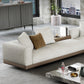 Farmhouse Sectional Sofa with Square Arms in Beige Linen Blend Clearhalo 'furn' 'furn_sectionals' 'Furniture' 'Living Room Furniture' 'Sectionals' 6567125