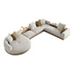 Farmhouse Sectional Sofa with Square Arms in Beige Linen Blend 169"L x 114"W x 27"H Clearhalo 'furn' 'furn_sectionals' 'Furniture' 'Living Room Furniture' 'Sectionals' 6567129