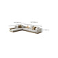 Farmhouse Sectional Sofa with Square Arms in Beige Linen Blend Clearhalo 'furn' 'furn_sectionals' 'Furniture' 'Living Room Furniture' 'Sectionals' 6567134