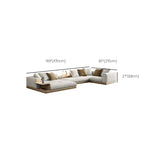Farmhouse Sectional Sofa with Square Arms in Beige Linen Blend Clearhalo 'furn' 'furn_sectionals' 'Furniture' 'Living Room Furniture' 'Sectionals' 6567139