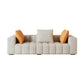 Contemporary White Sectional Sofa with Square Arms and Channel Back 87"L x 39"W x 24"H Clearhalo 'furn' 'furn_sectionals' 'Furniture' 'Living Room Furniture' 'Sectionals' 6567145