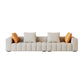 Contemporary White Sectional Sofa with Square Arms and Channel Back 118"L x 39"W x 24"H Clearhalo 'furn' 'furn_sectionals' 'Furniture' 'Living Room Furniture' 'Sectionals' 6567147