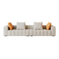 Contemporary White Sectional Sofa with Square Arms and Channel Back 126"L x 39"W x 24"H Clearhalo 'furn' 'furn_sectionals' 'Furniture' 'Living Room Furniture' 'Sectionals' 6567149