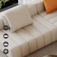 Contemporary White Sectional Sofa with Square Arms and Channel Back Clearhalo 'furn' 'furn_sectionals' 'Furniture' 'Living Room Furniture' 'Sectionals' 6567155