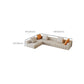 Contemporary White Sectional Sofa with Square Arms and Channel Back Clearhalo 'furn' 'furn_sectionals' 'Furniture' 'Living Room Furniture' 'Sectionals' 6567165