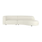 Scandinavian White Sectional Sofa with Tight Back in Pine Wood