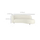 Scandinavian White Sectional Sofa with Tight Back in Pine Wood