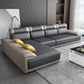 Contemporary Grey Sectional Sofa with Pillow Top Arm in Faux Leather Clearhalo 'furn' 'furn_sectionals' 'Furniture' 'Living Room Furniture' 'Sectionals' 6567232