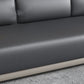 Contemporary Grey Sectional Sofa with Pillow Top Arm in Faux Leather Clearhalo 'furn' 'furn_sectionals' 'Furniture' 'Living Room Furniture' 'Sectionals' 6567242