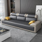 Contemporary Grey Sectional Sofa with Pillow Top Arm in Faux Leather Clearhalo 'furn' 'furn_sectionals' 'Furniture' 'Living Room Furniture' 'Sectionals' 6567249