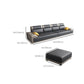 Contemporary Grey Sectional Sofa with Pillow Top Arm in Faux Leather Clearhalo 'furn' 'furn_sectionals' 'Furniture' 'Living Room Furniture' 'Sectionals' 6567252