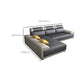 Contemporary Grey Sectional Sofa with Pillow Top Arm in Faux Leather Clearhalo 'furn' 'furn_sectionals' 'Furniture' 'Living Room Furniture' 'Sectionals' 6567253
