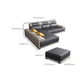 Contemporary Grey Sectional Sofa with Pillow Top Arm in Faux Leather Clearhalo 'furn' 'furn_sectionals' 'Furniture' 'Living Room Furniture' 'Sectionals' 6567254