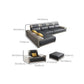 Contemporary Grey Sectional Sofa with Pillow Top Arm in Faux Leather Clearhalo 'furn' 'furn_sectionals' 'Furniture' 'Living Room Furniture' 'Sectionals' 6567257