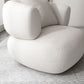 Scandinavian Fabric Sofa Biscuit Back Tuxedo Arm Sofa in White
