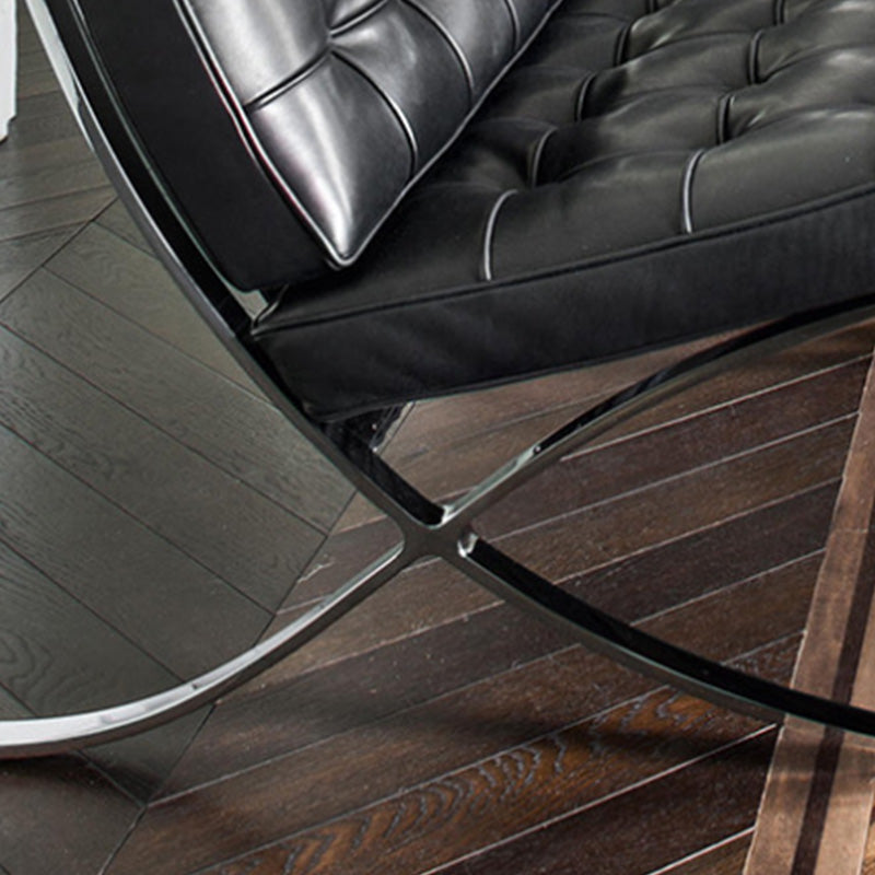 Armless Leather Sofa 30.70 " DTufted Sofa for Living Room with Metal Legs