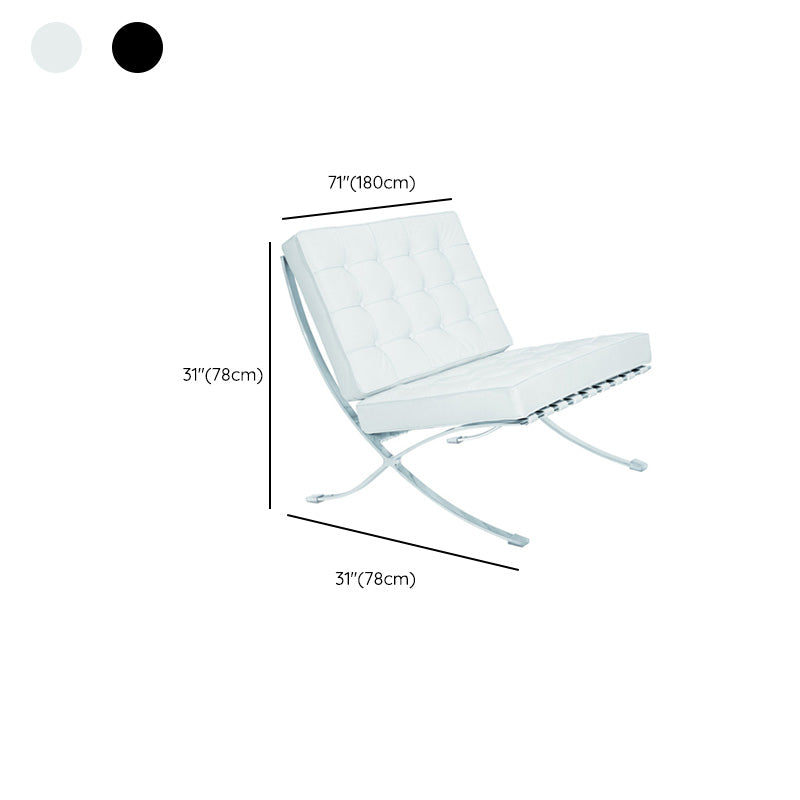 Armless Leather Sofa 30.70 " DTufted Sofa for Living Room with Metal Legs