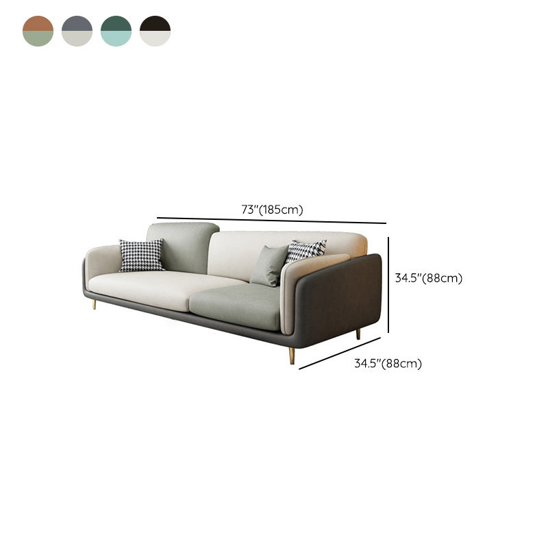 Faux Leather Seating Pillow Top Arm Sofa with Pillows for Living Room Clearhalo 'furn' 'furn_sofas' 'Furniture' 'Living Room Furniture' 'Sofa' 'sofas' 6567331