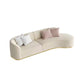 Tuxedo Arm Sofa Cushions with Pillows Seating in White and Beige