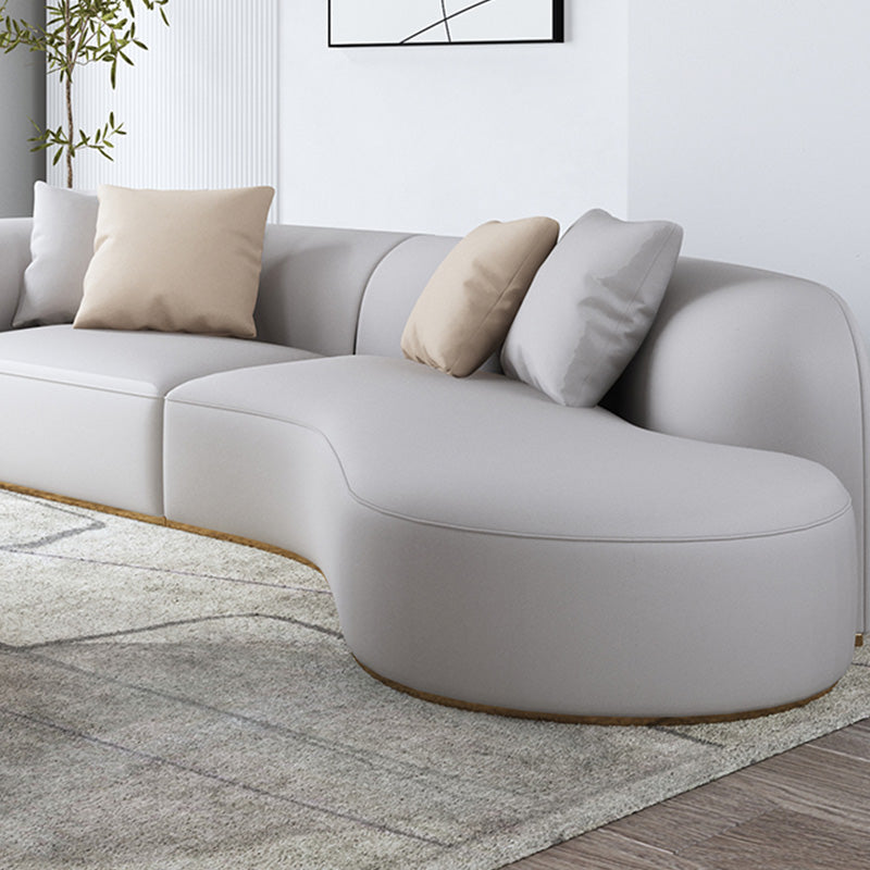 Tuxedo Arm Sofa Cushions with Pillows Seating in White and Beige