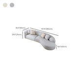Tuxedo Arm Sofa Cushions with Pillows Seating in White and Beige