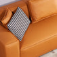 Scandinavian Living Room Sofa Square Arm Pillows Orange Settee