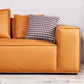 Scandinavian Living Room Sofa Square Arm Pillows Orange Settee