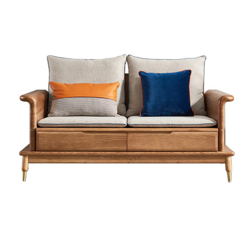 Country/Farmhouse sofa Fabric Living Room Rolled Arm Seating 61"L x 35"W x 39"H Clearhalo 'furn' 'furn_sofas' 'Furniture' 'Living Room Furniture' 'Sofa' 'sofas' 6567408