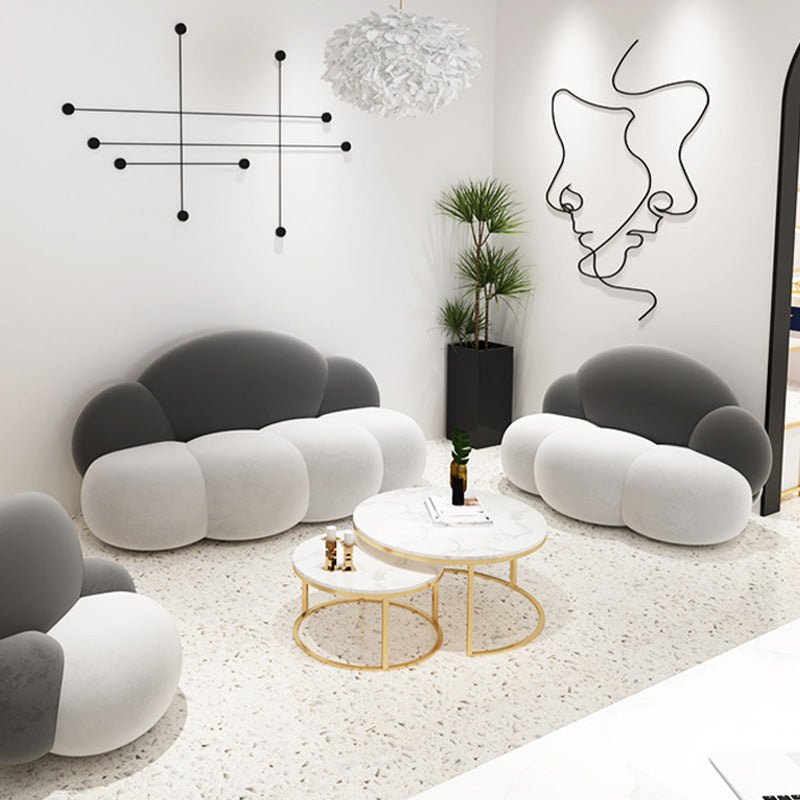 Coussins sans bras Sofa standard en blanc pour une salle bonus