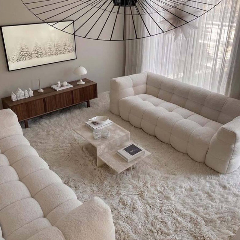 Biscuit Back Sofa Tuxedo Arm stoelen in Beige voor woonkamer