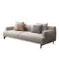 Modern Fabric Sofa Recessed Arm Seating with Pillows in White