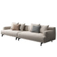 Modern Fabric Sofa Recessed Arm Seating with Pillows in White
