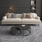 Modern Fabric Sofa Recessed Arm Seating with Pillows in White