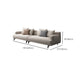 Modern Fabric Sofa Recessed Arm Seating with Pillows in White