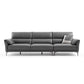 34"H Mission Craftsman Sectional Sofa Genuine Leather Sleeper Sectional 111"L x 37"W x 35"H Genuine Leather Dark Gray Clearhalo 'furn' 'furn_sectionals' 'Furniture' 'Living Room Furniture' 'Sectionals' 6567613