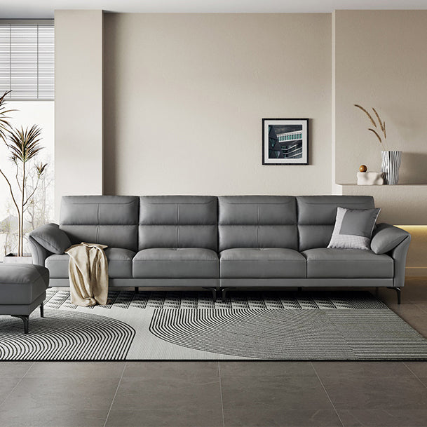 34"H Mission Craftsman Sectional Sofa Genuine Leather Sleeper Sectional Clearhalo 'furn' 'furn_sectionals' 'Furniture' 'Living Room Furniture' 'Sectionals' 6567614