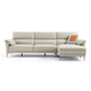 34"H Mission Craftsman Sectional Sofa Genuine Leather Sleeper Sectional 111"L x 63"W x 35"H Genuine Leather Gray Clearhalo 'furn' 'furn_sectionals' 'Furniture' 'Living Room Furniture' 'Sectionals' 6567616