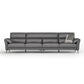 34"H Mission Craftsman Sectional Sofa Genuine Leather Sleeper Sectional 129"L x 37"W x 35"H Genuine Leather Dark Gray Clearhalo 'furn' 'furn_sectionals' 'Furniture' 'Living Room Furniture' 'Sectionals' 6567619