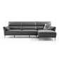 34"H Mission Craftsman Sectional Sofa Genuine Leather Sleeper Sectional 111"L x 63"W x 35"H Genuine Leather Dark Gray Clearhalo 'furn' 'furn_sectionals' 'Furniture' 'Living Room Furniture' 'Sectionals' 6567622