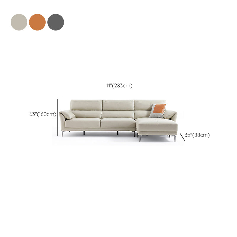34"H Mission Craftsman Sectional Sofa Genuine Leather Sleeper Sectional Clearhalo 'furn' 'furn_sectionals' 'Furniture' 'Living Room Furniture' 'Sectionals' 6567635