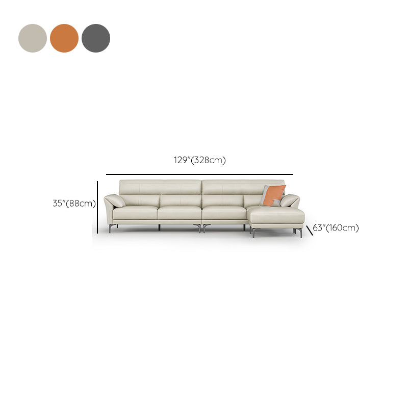 34"H Mission Craftsman Sectional Sofa Genuine Leather Sleeper Sectional Clearhalo 'furn' 'furn_sectionals' 'Furniture' 'Living Room Furniture' 'Sectionals' 6567636