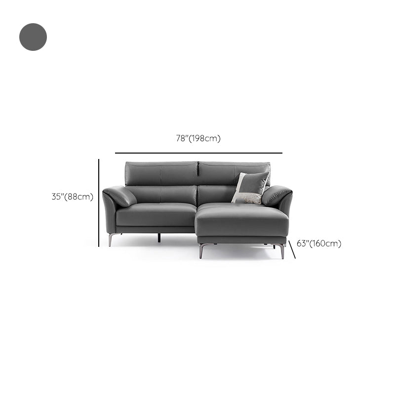 34"H Mission Craftsman Sectional Sofa Genuine Leather Sleeper Sectional Clearhalo 'furn' 'furn_sectionals' 'Furniture' 'Living Room Furniture' 'Sectionals' 6567637